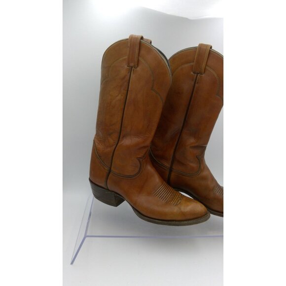 Tony Lama 5084 Men's Western Cowboy Rancher Boots Leather Brown USA - Size 9 D - Picture 3 of 8
